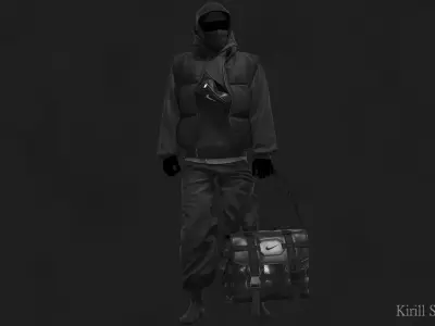 Street Outfit Marvelous designer Clo3d OBJ mtl FBX ZPRJ  A POSE 3D model