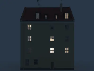 Residential City Building - Row - 03 - Clean Facade 3D model