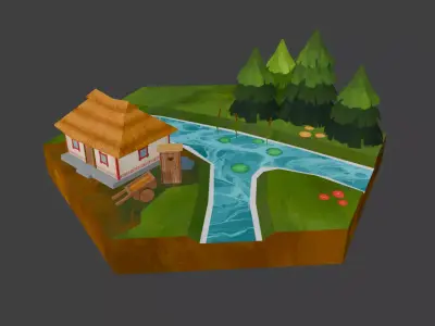 86 Hexlands Low-poly 3D model Low-poly 3D model