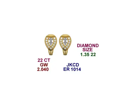 light weight 22kt earring  3D print model