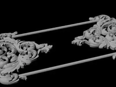 dekor ornate gold letter 3D model