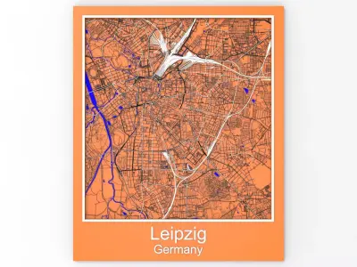 Leipzig Germany Streets and roads 3D model