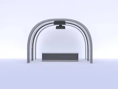 BUS STOP MINIMAL Low-poly 3D model
