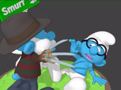 Krueger Smurf and Brainy 3D print model