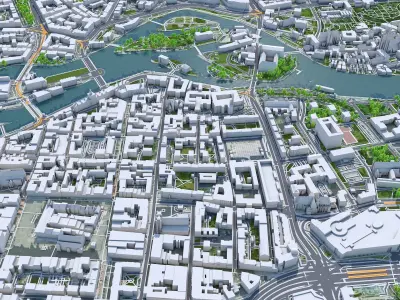 Wroclaw City Poland Low-poly 3D model