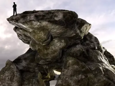 old skull cave 02 Low-poly 3D model