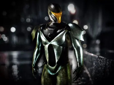 Beta Suit and Sci-Fi Gun Low-poly 3D model