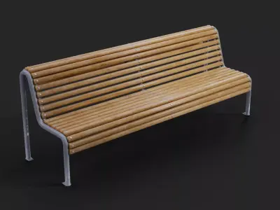Ciutat Barcelona Bench Low-poly Low-poly 3D model