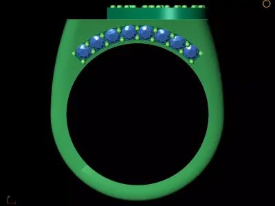 Gold Heart Gemstone Halo Ring CAD 3D print model