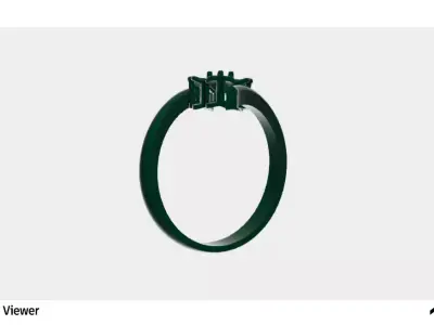 Women Ring with Flower Design with a Round Cut Center Stone 3D print model