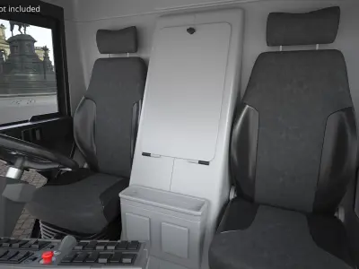  Compact Street Sweeper Vehicle Green Rigged 