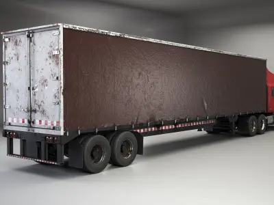  Used Aged Semi Truck Sleeper Cab with Curtain Trailer 