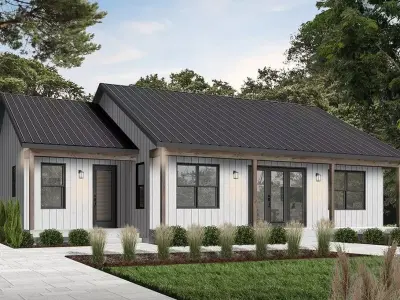 Modern Bungalow with Loft  Full 3D Architectural Model SketchUp  3D model