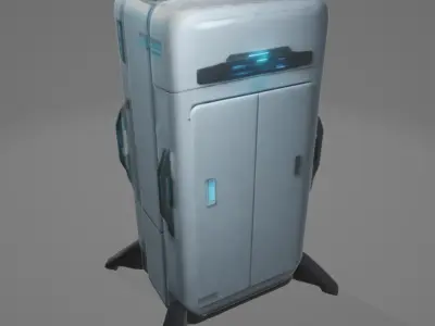 Sci-Fi Fridge 3D Model  Futuristic Refrigerator Design for Games 3D model