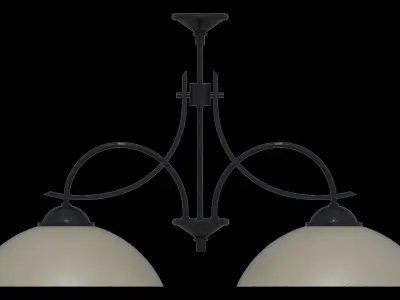 Ceiling hung pendant double light architectural scene lighting Low-poly 3D model