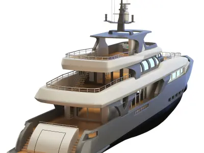 Super Yacht  Without Furniture 3D model