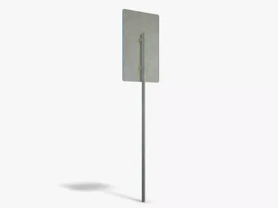 Police Info Sign Low-poly 3D model