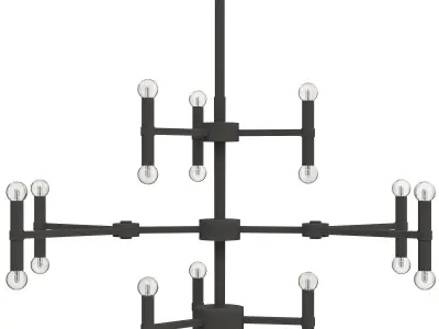 Chandelier brass with glass balls hanging from it 3D model