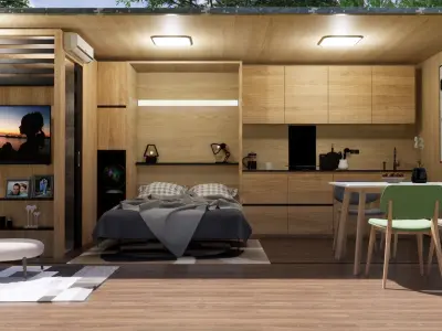 folding container house 3d model Low-poly 3D model