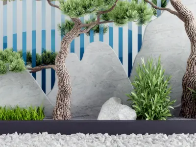 courtyard style landscape garden New Texture