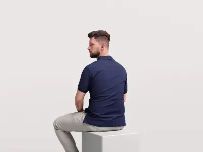 Humano Sitting Young Man 2204-7 3D model