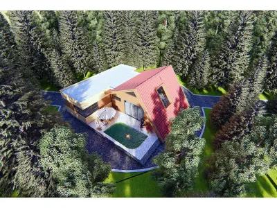 bungalow  Low-poly 3D model