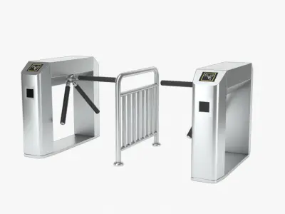 Tripod Turnstile Gate Low-poly 3D model