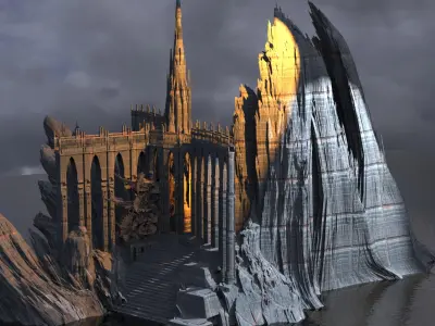 Ishtar Winged crescent mountain 5 3D model