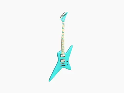 Electric Guitar I04 Light Blue - Music Instrument Design Low-poly 3D model