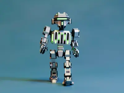 Sci-fi Robot X-25-3 low-poly stylized Low-poly 3D model