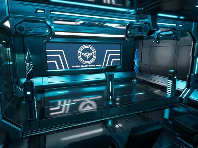 Sci-Fi Briefing Room Low-poly 3D model