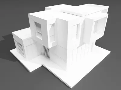 Modern housing project model 3D render 3D model