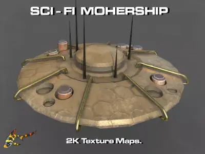 SCI FI MOTHERSHIP Low-poly 3D model