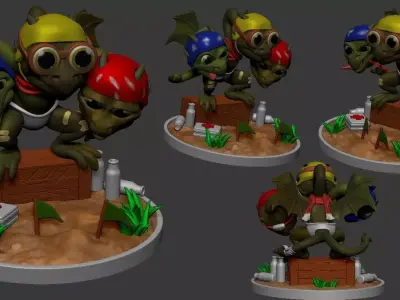 Baby Ghidorah learning to fly  3D model