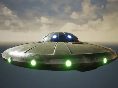 UFO - KIT-Bash 1 - 16 Low Poly PBR Ufo pack Low-poly 3D model