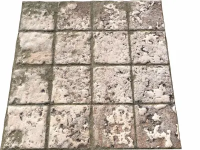 Old stone floor plates seamless PBR 4 3D model