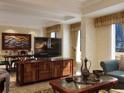 Living Room And Dining Room 3D model