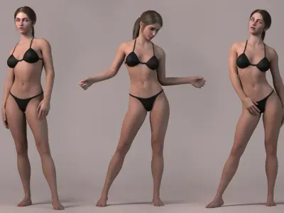 Female Base Model Rig Low-poly 3D model