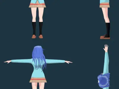 Fumino Furuhashi - Anime girl Free 3D model