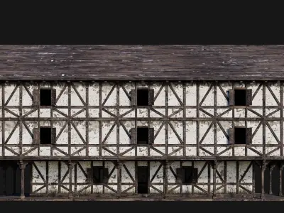Old Medieval House Building 4K Textures GameReady 194 Low-poly 3D model