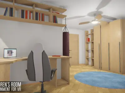 Childrens room - environment for VR Low-poly 3D model
