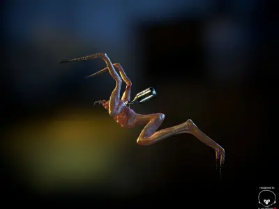 Alien Crawler LowPoly Low-poly 3D model