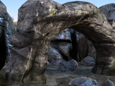 Rocks surface of rock Low-poly 3D model