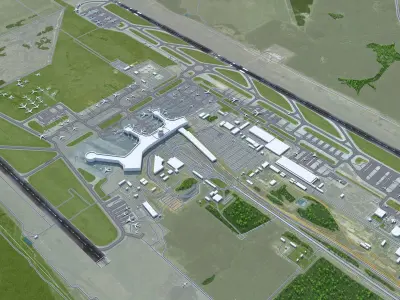 Moscow Domodedovo Mikhail Lomonosov Airport 15km Low-poly 3D model