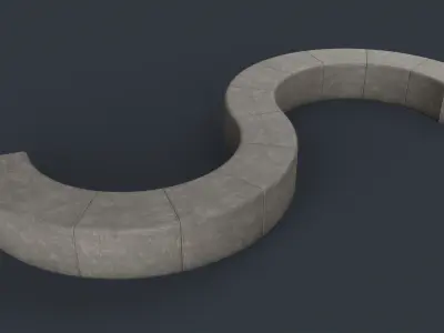 Modern Outdoor Bench 93 PBR Game Ready Low-poly 3D model
