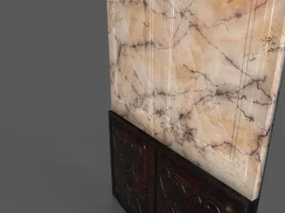 Old Marble Wall Low-poly 3D model