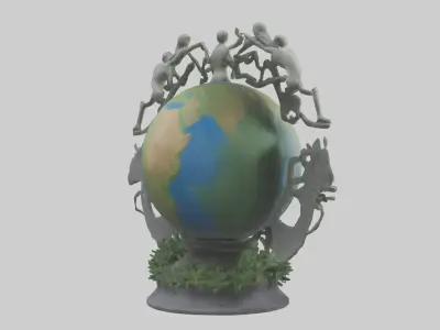 The Earth Cycle Statue model 3D model