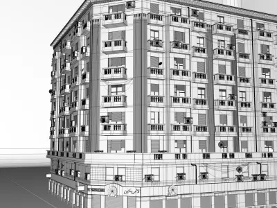 Building with balconies and windows 3D model