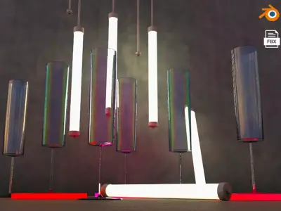 Champagne flute Glass 3D Realistic glassware 3D model