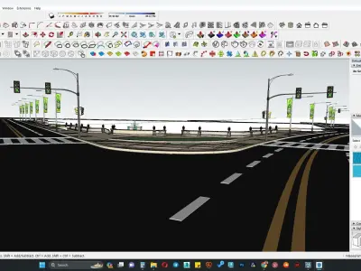 Asphalt Road Section Free 3d Model 3D model
